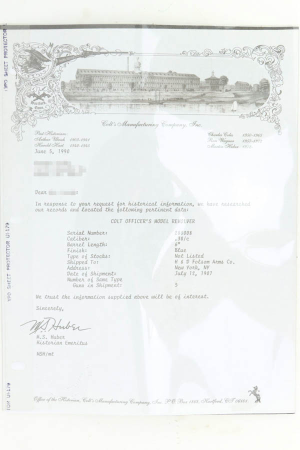 Early Colt Officer's Model Revolver w/ Colt Letter - 1907 mfg - Image 14