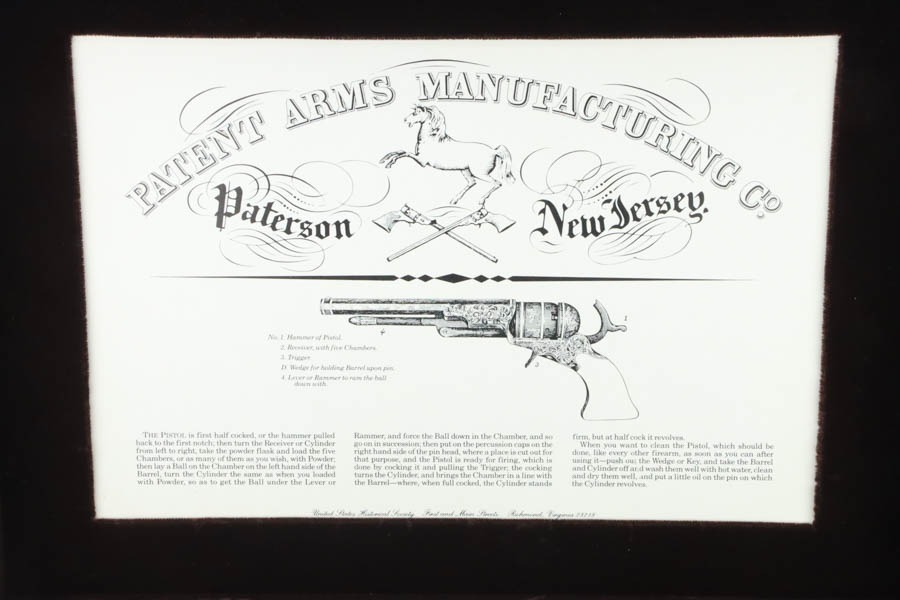 SOLD - Cased Samuel Colt Texas Paterson Revolver - US Historical Society - Image 15