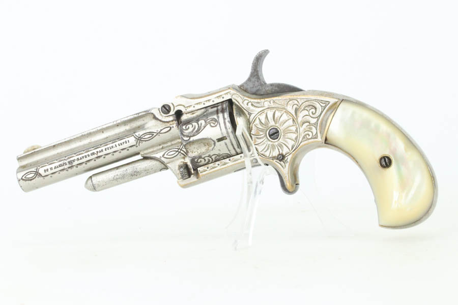 Factory-Engraved, Nickel Marlin No 32 Standard 1875 Revolver