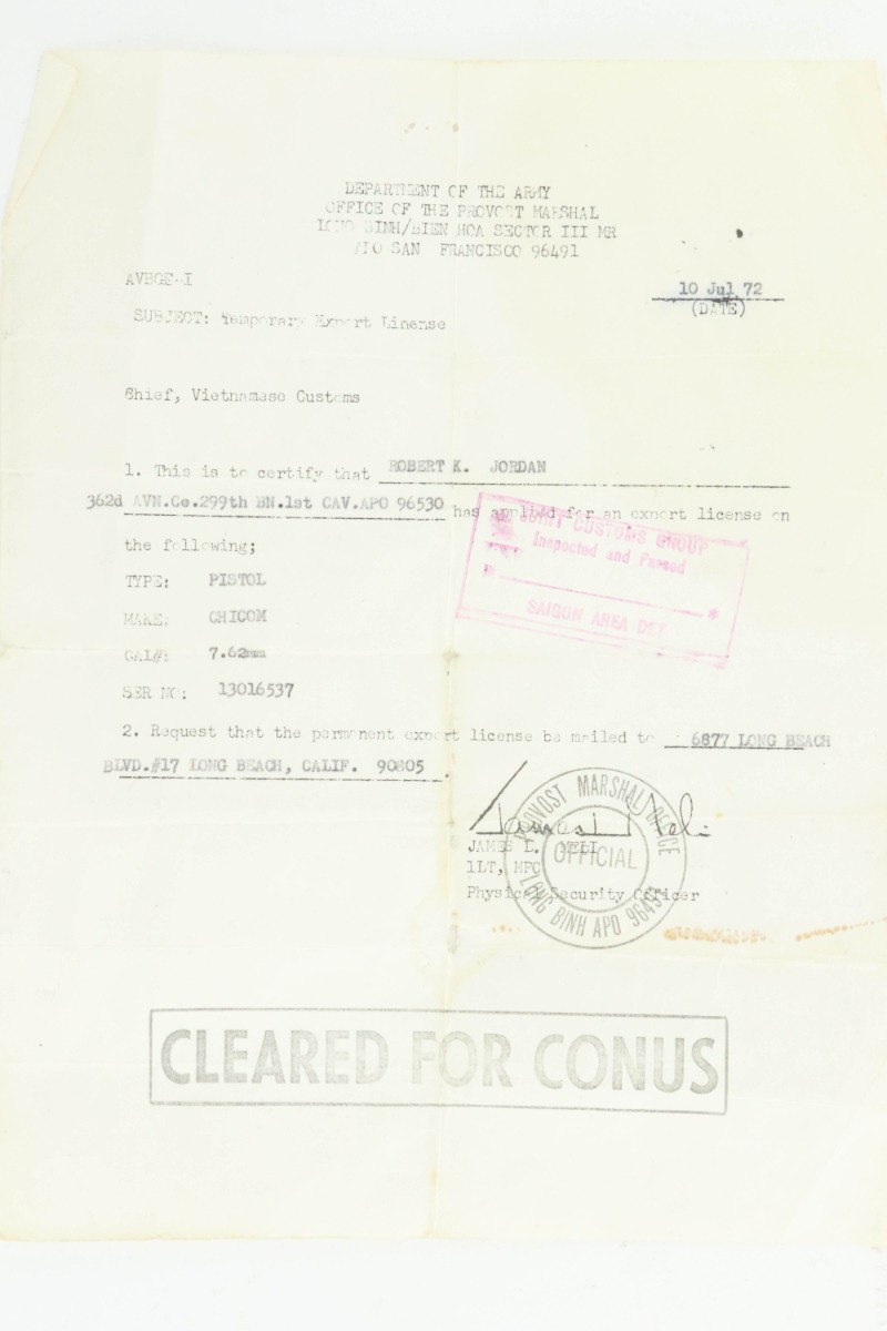 SOLD - Viet Cong Chinese Tokarev M20 Rig - With Vietnam Capture Docs - Image 15