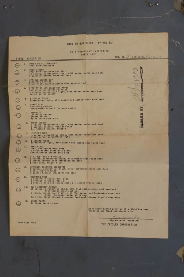WW2 U.S. Navy Mk 14 Mod 8 40mm Bofors gun sight - Image 20