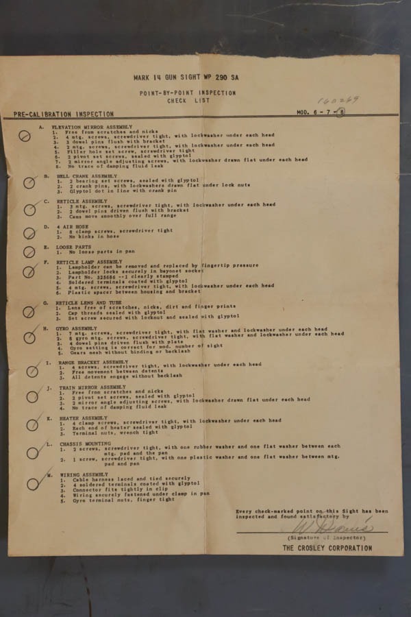 WW2 U.S. Navy Mk 14 Mod 8 40mm Bofors gun sight - Image 22